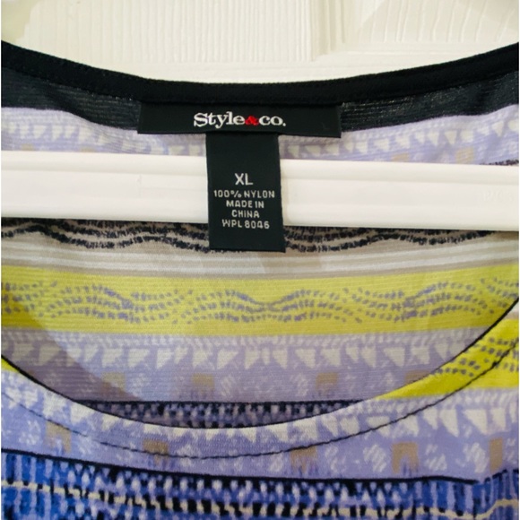 Style & Co Women’s Multicolored Tunic sleeve Top Sz XL NWOT💖 - Picture 6 of 13